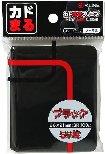 画像1: カドまるスリーブ ノーマルブラック　サイズ66×91mm 50枚入り (1)